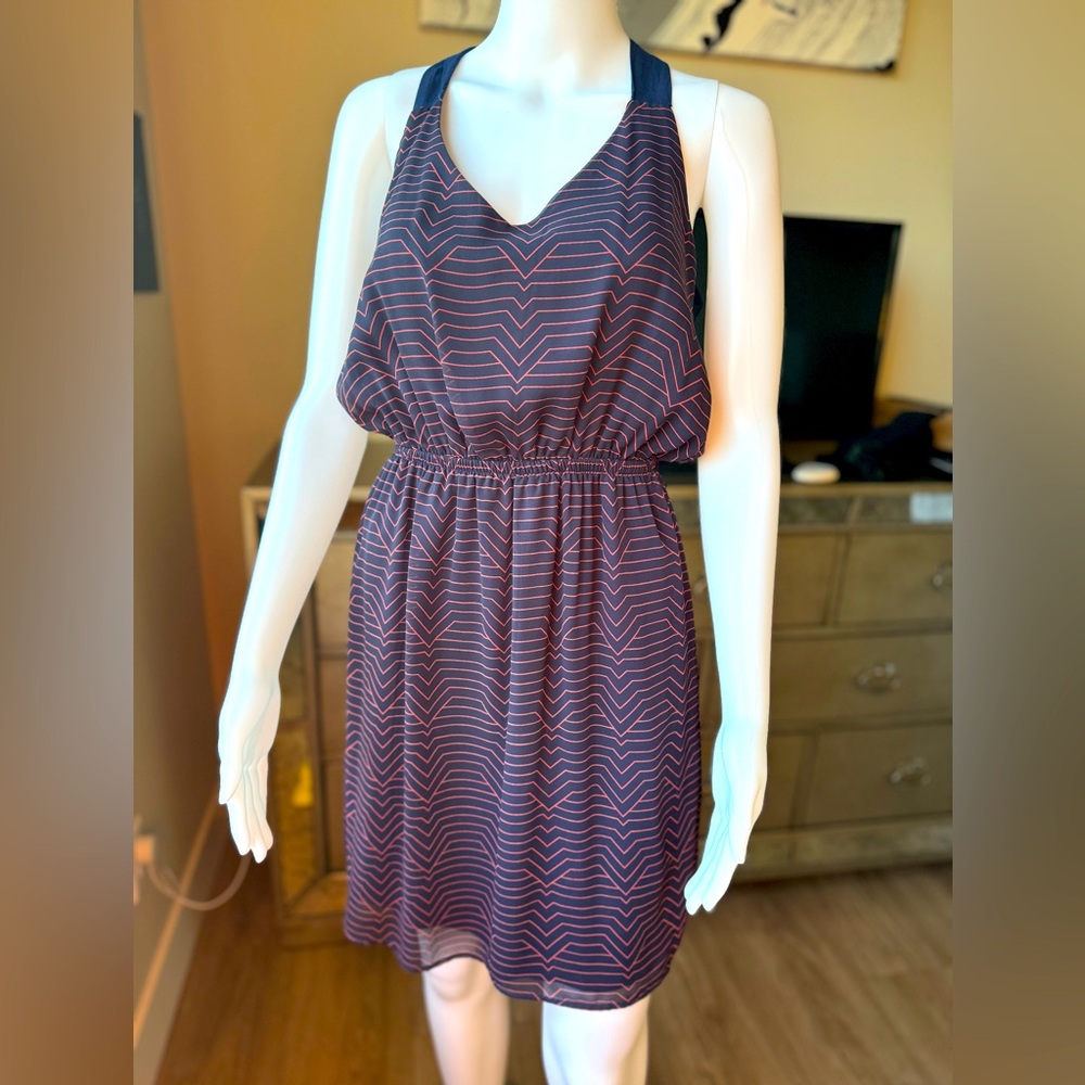 Striped Mesh Back Dress